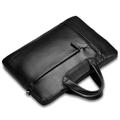 Qialino Laptop-veske i ekte lær - 13" - Svart