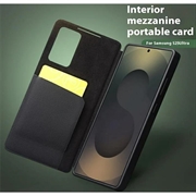 Samsung Galaxy S25 Ultra Qialino Smart View Flip-læretui - Svart