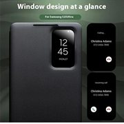 Samsung Galaxy S25 Ultra Qialino Smart View Flip-læretui - Svart
