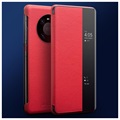 Qialino Smart View Huawei Mate 40 Pro Flip-læretui - Rød