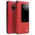 Qialino Smart View Huawei Mate 20 Pro Lærveske - Rød