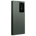 Qialino Smart View Samsung Galaxy S22 Ultra 5G flip-etui i skinn - grønn