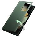 Qialino Smart View Samsung Galaxy S22 Ultra 5G flip-etui i skinn - grønn