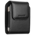 Qialino universelt midjeveske i lær for flipptelefoner - svart