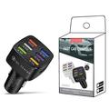 Quick Charge-bilopplader med 6 USB-porter - svart