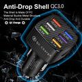 Quick Charge-bilopplader med 6 USB-porter - svart