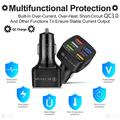 Quick Charge-bilopplader med 6 USB-porter - svart