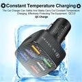Quick Charge-bilopplader med 6 USB-porter - svart
