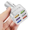 Quick Charge-bilopplader med 6 USB-porter - hvit