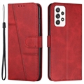 Samsung Galaxy A32 (4G) Quilted Series Lommebok-deksel med Stativ (Åpen Emballasje - Tilfredsstillende) - Rød