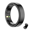 R02S Smart Ring med helseovervåking - Størrelse: 7 - Svart