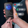 R02S Smart Ring med helseovervåking - Størrelse: 8 - Svart