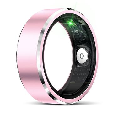 R5 Smart ring i aluminiumslegering med ladeveske - Størrelse: 8/18.2mm - Rosa