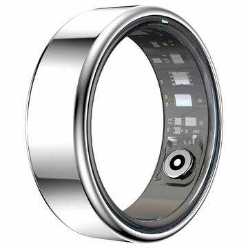 R99 Fitness & Wellness Smart Ring med ladeetui - Størrelse: 12/21.5mm - Sølv