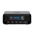 RELIFE Q8 165W GaN hurtigladestasjon - 4x USB-C/1x USB-A - grå