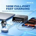 RELIFE Q8 165W GaN hurtigladestasjon - 4x USB-C/1x USB-A - grå