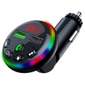 RGB LED Bluetooth FM-sender / Billader F13 med 2x USB