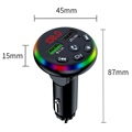 RGB LED Bluetooth FM-sender / Billader F13 med 2x USB