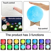 RGB LED Månelampe / Nattlys YK2302 - 15cm, 1000mAh