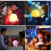 RGB LED Månelampe / Nattlys YK2302 - 15cm, 1000mAh