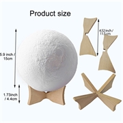 RGB LED Månelampe / Nattlys YK2302 - 15cm, 1000mAh