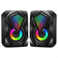 RGB Stereo Gaming Høyttalere X2 - 2x3W - Svart