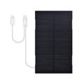 RH-P09 5V, 2W ETFE monokrystallinsk solcellepanel for camping - IP65, med Lightning- og USB-C-kabel