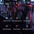 ROCKBROS Q3 Sensing Auto On/Off Sykkellykt Sykkelbaklys Vanntett USB LED sykkellykt for nattsykling - svart