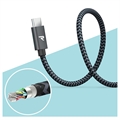 Rampow T04 Nylonflettet USB-C Kabel - 2m - Svart