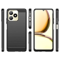 Realme C53/Narzo N53 Børstet TPU Deksel - Karbonfiber - Svart