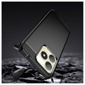 Realme C53/Narzo N53 Børstet TPU Deksel - Karbonfiber - Svart