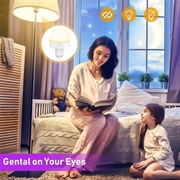 Oppladbar lyspære m. RGB og fjernkontroll - E27 - 2 stk.