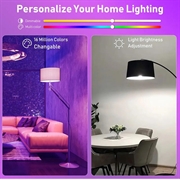 Oppladbar lyspære m. RGB og fjernkontroll - E27 - 2 stk.