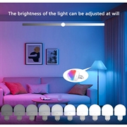 Oppladbar lyspære m. RGB og fjernkontroll - E27 - 2 stk.