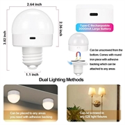 Oppladbar lyspære m. RGB og fjernkontroll - E27 - 2 stk.