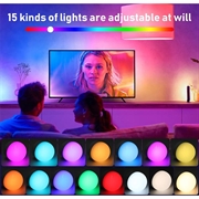 Oppladbar lyspære m. RGB og fjernkontroll - E27 - 2 stk.