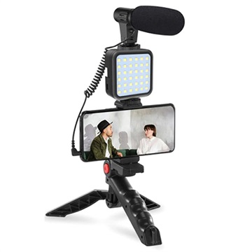 Vlogging Kit for Livestreaming KIT-01LM (Åpen Emballasje - Tilfredsstillende) - Svart