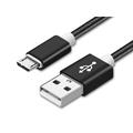 Reekin Flettet nylon USB / MicroUSB-kabel - 1m - Svart