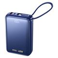 Remax AS-182-45 20000mAh powerbank med USB-C- og Lightning-kabler - 45W