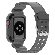 Apple Watch Series 11/10 Erstatnings Silikonstropp med Integrert Ramme - 42mm - Gjennomsiktig svart