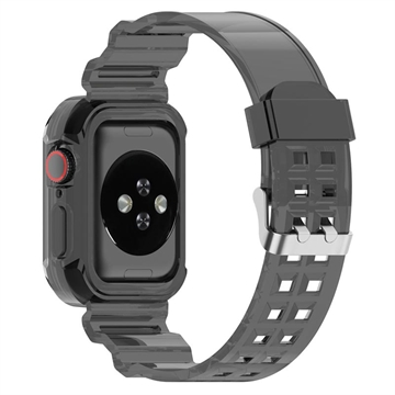 Apple Watch Series 11/10 Erstatnings Silikonstropp med Integrert Ramme - 42mm - Gjennomsiktig svart