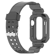 Apple Watch Series 11/10 Erstatnings Silikonstropp med Integrert Ramme - 42mm - Gjennomsiktig svart