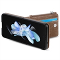 Samsung Galaxy Z Flip5 Retro Belagt Deksel med Lommebok - Brun