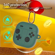 Samsung Galaxy Buds 4/4 Pro Retro Gamepad silikonetui med karabinkrok - grønn