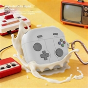 Samsung Galaxy Buds 4/4 Pro Retro Gamepad silikonetui med karabinkrok - grå