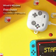 Samsung Galaxy Buds 4/4 Pro Retro Gamepad silikonetui med karabinkrok - grå