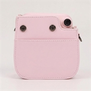 Fujifilm Instax Mini 12/11/9/8 retro kameraveske i skinn med skulderrem - rosa