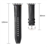 Apple Watch Series 11/10/9/8/SE 3/SE (2022)/7/SE/6/5/4/3/2/1 Retro lærrem - 42mm/41mm/40mm/38mm - Svart