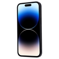 iPhone 15 Pro Max Retro Style Deksel med Lommebok - Svart