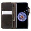 Samsung Galaxy S9 Retro Lommebok-deksel I Lær - Svart